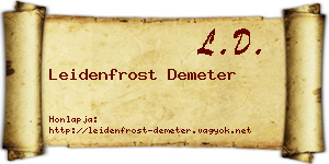 Leidenfrost Demeter névjegykártya